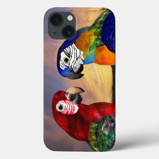 HYPER DELEN/RODE EN BLAUWE ARA Case-Mate iPhone CASE (Achterkant)