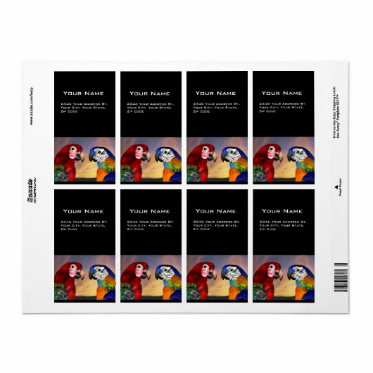 HYPER DELEN / RODE EN BLAUWE ARA ETIKET (Full Sheet)