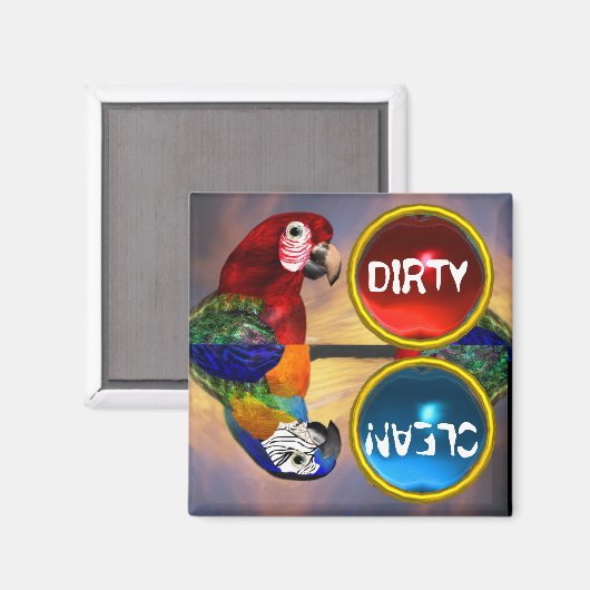 HYPER DELEN/RODE EN BLAUWE ARA MAGNEET (Voorkant / Achterkant)