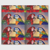 HYPER DELEN/RODE EN BLAUWE ARA MET KONIJNEN CADEAUPAPIER (Vlak)