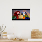 HYPER DELEN / RODE EN BLAUWE ARA POSTER (Keuken)