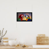 HYPER DELEN / RODE EN BLAUWE ARA POSTER (Keuken)