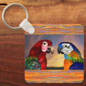 HYPER DELEN/RODE EN BLAUWE ARA SLEUTELHANGER (Voorkant)