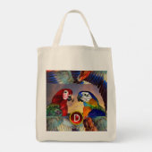 HYPER DELEN/RODE EN BLAUWE ARA TOTE BAG (Achterkant)