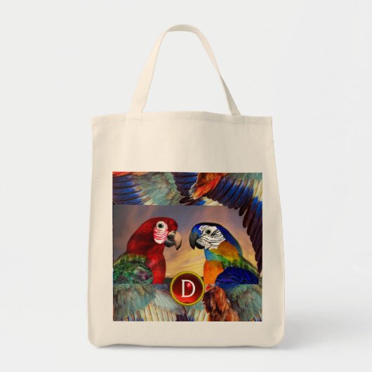 HYPER DELEN/RODE EN BLAUWE ARA TOTE BAG (Voorkant)