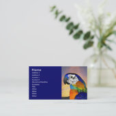 HYPER DELEN / RODE EN BLAUWE ARA VISITEKAARTJE (Staand voorkant)