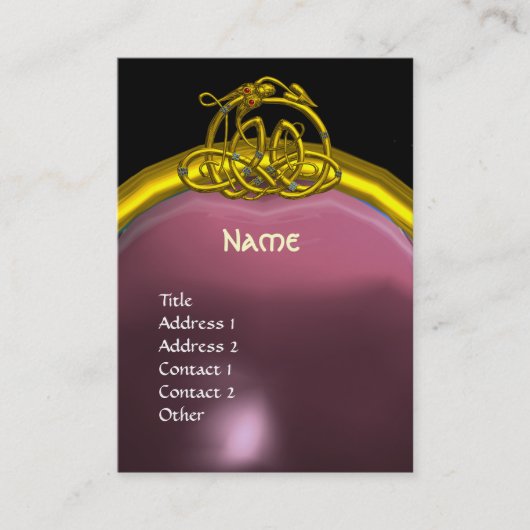 HYPER DRAGON AMETHYST MONOGRAM paars roze geel Visitekaartje (Voorkant)