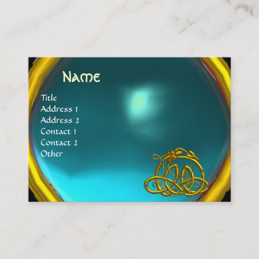HYPER DRAGON, AQUAMARINE, helderblauw Visitekaartje (Voorkant)