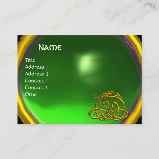 HYPER DRAGON EMERALD, helder groen Visitekaartje (Voorkant)