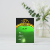 HYPER DRAGON EMERALD MONOGRAM groen zwart geel Visitekaartje (Staand voorkant)