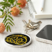 HYPER DRAGON Gold Celtic knobbels met edelstenen Sleutelhanger (Zijkant)