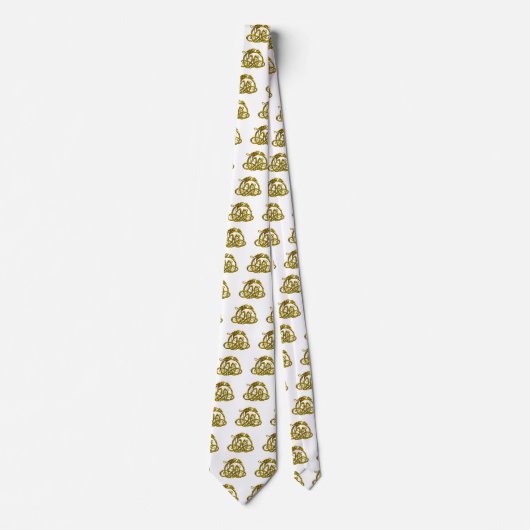 HYPER DRAGON/Gold Celtic Knoks, wit Stropdas (Voorkant)