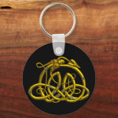 HYPER DRAGON Gold Celtic knoopt in zwart Sleutelhanger (Achterkant)