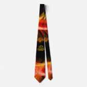 HYPER DRAGON, GOLD CELTIC KNOPT Oranje zwarte ZWir Stropdas (Voorkant)