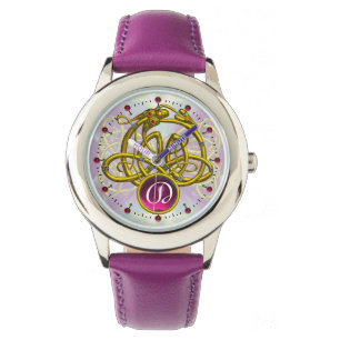 HYPER DRAGON/GOLD CELTIC KNOTS GEMSTONE MONOGRAM HORLOGE