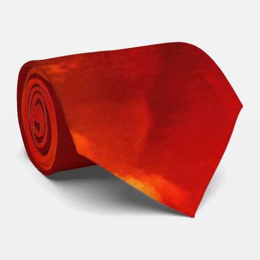 HYPER DRAGON/GOLD CELTIC KNOTS, Red Fire Clouds Stropdas (Opgerold)