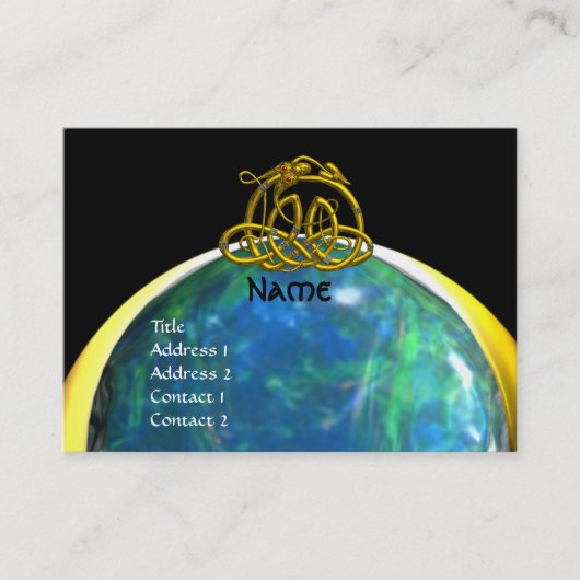 HYPER DRAGON lichtgeel zwart-groen blauw Visitekaartje (Voorkant)