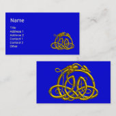 HYPER DRAGON MET GOUDE CELTISCHE KENNIS Blue Fanta Visitekaartje (Voorkant / Achterkant)