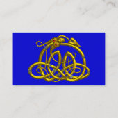 HYPER DRAGON MET GOUDE CELTISCHE KENNIS Blue Fanta Visitekaartje (Achterkant)