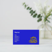 HYPER DRAGON MET GOUDE CELTISCHE KENNIS Blue Fanta Visitekaartje (Staand voorkant)