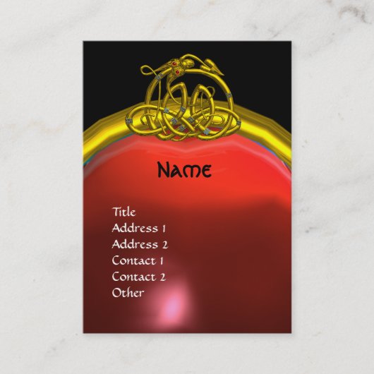 HYPER DRAGON RUBY MONOGRAM red black yellow Visitekaartje (Voorkant)