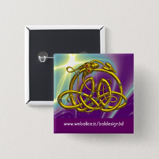 HYPER DRAGON VIERKANTE BUTTON 5,1 CM (Voorkant /achterkant)