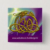 HYPER DRAGON VIERKANTE BUTTON 5,1 CM (Voorkant)