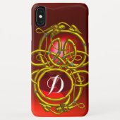 HYPER DRAGONS, GOLD CELTIC KNOPT Red Ruby Monogram Case-Mate iPhone Case (Achterkant)