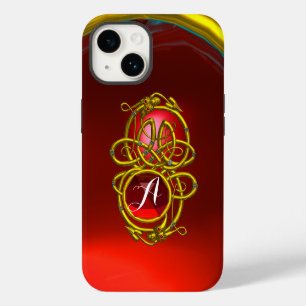 HYPER DRAGONS,GOUDEN CELTISCHE KNOPEN Rode Robijn iPhone 14 Hoesje