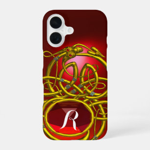 HYPER DRAGONS,GOUDEN CELTISCHE KNOPEN Rood Robijn iPhone 16 Hoesje