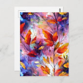 Hyper gedetailleerde fantasie grillige penseelstre briefkaart (Voorkant / Achterkant)