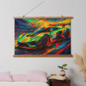 hyper gestileerde raceauto hangend wandkleed (Slaapkamer)