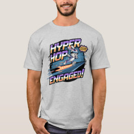 Hyper Hop Actief – Retro Gamer Bunny Snelheid Boos T-shirt