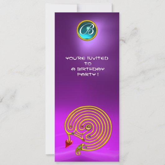 HYPER LABYRINT,Amethist helder blauw paars violet Kaart (Voorkant)