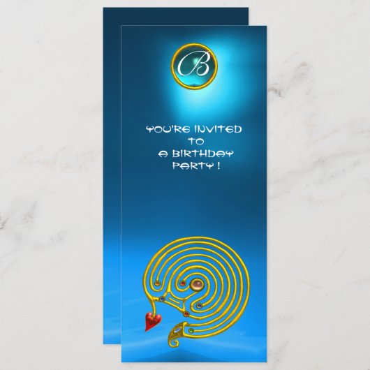 HYPER LABYRINT ,Saffier helder geel blauw Kaart (Voorkant / Achterkant)