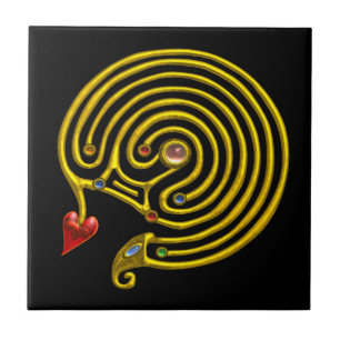 HYPER LABYRINT, zwart Tegeltje