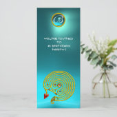 HYPER LABYRINTH, aquamarine, lichtgeel Kaart (Staand voorkant)