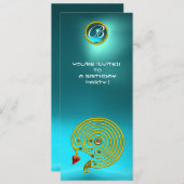 HYPER LABYRINTH, aquamarine, lichtgeel Kaart (Voorkant / Achterkant)