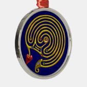 HYPER LABYRINTH blauw Metalen Ornament (Rechts)