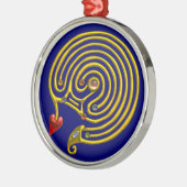 HYPER LABYRINTH blauw Metalen Ornament (Links)