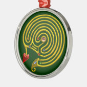 HYPER LABYRINTH-groen Metalen Ornament (Links)