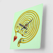 HYPER LABYRINTH, groen Vierkante Klok (Hoek)