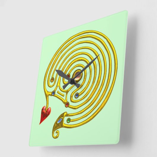 HYPER LABYRINTH, groen Vierkante Klok (Hoek)