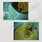 HYPER LABYRINTH IN BLAUWE GROENE BLAUWGROEN LICHTW VISITEKAARTJE (Voorkant / Achterkant)