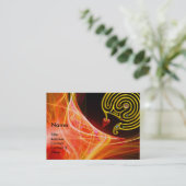 HYPER LABYRINTH IN ORANJE GEEL RODE LICHTWAVELS VISITEKAARTJE (Staand voorkant)