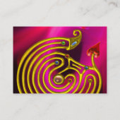 HYPER LABYRINTH IN PINK FUCHSIA RED LIGHT WAVES VISITEKAARTJE (Achterkant)