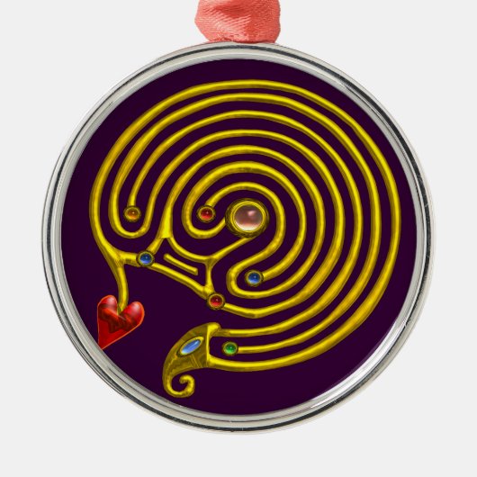 HYPER LABYRINTH paars Metalen Ornament (Voorkant)
