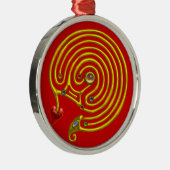 HYPER LABYRINTH Red Metalen Ornament (Rechts)