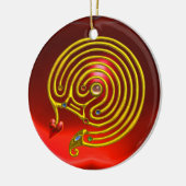 HYPER LABYRINTH Red Ruby en Blue Sapphire Keramisch Ornament (Links)