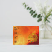 HYPER LABYRINTH, rode gele wolken Visitekaartje (Staand voorkant)